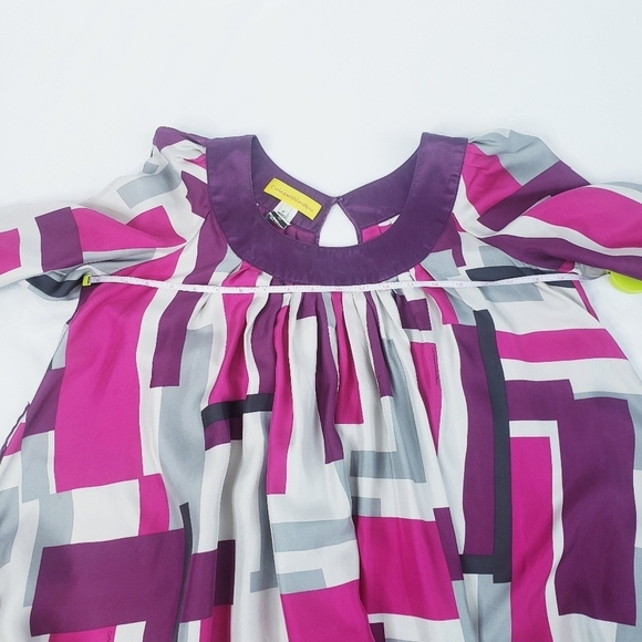 Vintage Catherine Malandrino Silk Geometric Shift Dress - Picture 8 of 15